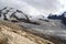 Panorama view with mountains in mountain massif Monte Rosa in Pennine Alps in Switzerland