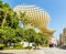 A panorama view of the mushroom shaped roof top in the Plaza of Incarnation in Seville, Spain