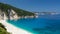 Panorama view of Myrtos beach on the island Kefalonia.