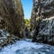 A panorama view of the narrows in the Alcantara gorge near Taormina, Sicily