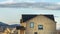 Panorama View of new houses under construction under stunning blue sky with clouds