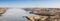 Panorama view of the Nile River from the Aswan Dam, Egypt