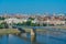 Panorama view of Novi Sad from Petrovaradin fortress in Serbia