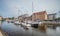 Panorama view of Old Town in Gdansk with sailboats and hotels