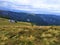 Panorama view over gentle hills in the Vosges region
