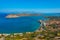 Panorama view over Spinalonga island at Crete, Greece