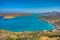 Panorama view over Spinalonga island at Crete, Greece