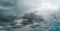 Panorama view of overcast sky. Dramatic gray sky and dark clouds before rain in the rainy season. Cloudy and moody sky. Storm sky
