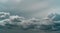 Panorama view of overcast sky. Dramatic gray sky and white clouds before rain in rainy season. Cloudy and moody sky. Storm sky.