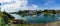 Panorama view of the picturesque Port de Doelan village and harbor in Brittany