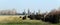 Panorama view of the Po Valley, Pianura Padana, in the countryside of Bologna. Italy