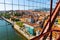 Panorama view of Portugalete with river from Vizcaya Bridge