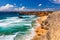 Panorama view of Praia do Tonel (Tonel beach) in Cape Sagres, Algarve, Portugal. Praia Do Tonel, beach located in Alentejo,