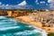 Panorama view of Praia do Tonel (Tonel beach) in Cape Sagres, Algarve, Portugal. Praia Do Tonel, beach located in Alentejo,