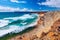 Panorama view of Praia do Tonel (Tonel beach) in Cape Sagres, Algarve, Portugal. Praia Do Tonel, beach located in Alentejo,