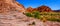 Panorama View of the Red Sandstone Mountains from the Trail to the Guardian Angel Peak in Red Rock Canyon