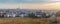 Panorama view of Regensburg at sundown in Winter