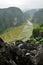 Panorama view of rice fields and limestone rocks from Hang Mua