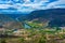 Panorama view of river Douro from Picon del Moro viewpoint in Sp