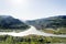 Panorama view on river and town Mtskheta