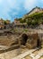 A panorama view of the Roman Ampitheatre Taormina, Sicily