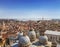 Panorama view of the roofs of Venice from the top of the St Mark`s bell tower San Marco Campanile of St. Mark`s Basilica in