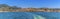 A panorama view sailing away from La Spezia, Italy