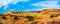 Panorama View of the sandstone rock formations along the White Dome Trail in the Valley of Fire Stark