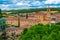 Panorama view of Santo Domingo de Silos monastery in Spain