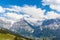 Panorama view of Schreckhorn in Swiss Alps