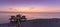Panorama view of Sellin pier on the Baltic Sea in Germany at sunrise