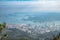 Panorama view of Shenzhen cityscape from top of Wutong Mountain