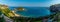 A panorama view of the shoreline and Isola Bella near Taormina, Sicily