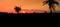 Panorama view silhouette coconut tree in sunset on sky beautiful colorful landscape and city countryside twilight time art of natu