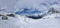 Panorama view of snow covered Kleine-Scheidegg