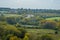 A panorama view south from St Catherines Hill at Winchester, UK