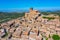 Panorama view of Spanish hilltop village Ujue