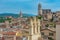 Panorama view of Spanish town Girona