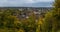 A panorama view from St Giles Hill over the city of Winchester, UK