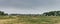 Panorama view of the standing stone alignments of Carnac in Brittany