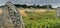 Panorama view of the standing stone alignments of Carnac in Brittany
