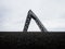 Panorama view of steel structure monument memorial Saarpolygon on Bergehalde Duhamel hill in Ensdorf Saarland Germany