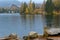 Panorama view on Strbske pleso in High Tatras with Patria hotel