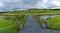 Panorama view of the Sun Amphitheatre and the North-South Line in the Crawick Multiverse in Dumfries and Galloway