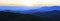 Panorama view of sun rising over mountain scene use for natural