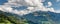 Panorama view of the Swiss Alps near Klosters