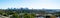 Panorama view of Sydney CBD and Sydney Harbour. Distant view of High-rise office towers and high-rise apartment buildings.