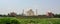 Panorama view of Taj Mahal in Agra, India