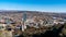 Panorama view of Tbilisi. Modern landmark - high-rise hotel