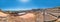 Panorama view of the theatre in ancient Romans ruins of Baelo Claudia, next to the beach of Bolonia,